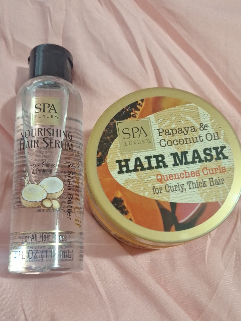 Spa Luxury Papaya & Coconut Oil Hair Mask + Nourishing Hair Serum With Lip Scrub